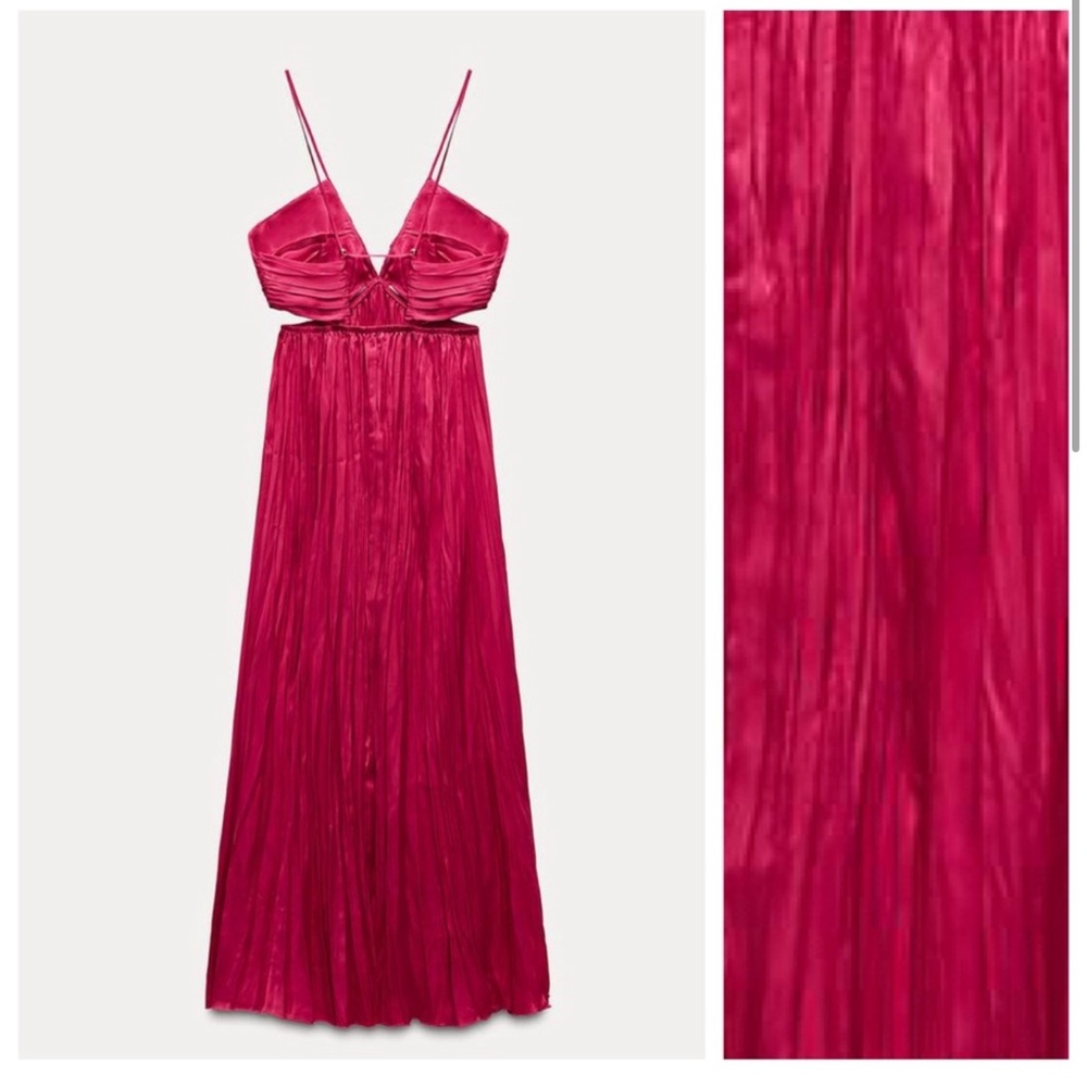 Zara Pink Maxi Dress with cut out